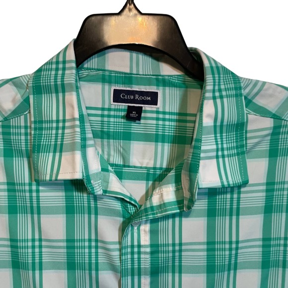 Club Room Men's Regular-Fit Plaid Shirt green XLarge - Picture 2 of 7